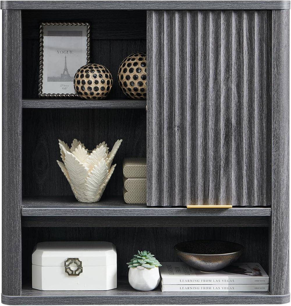 RedLemon Bathroom Wall Cabinet with Fluted Sliding Door, Modern Medicine Cabi...