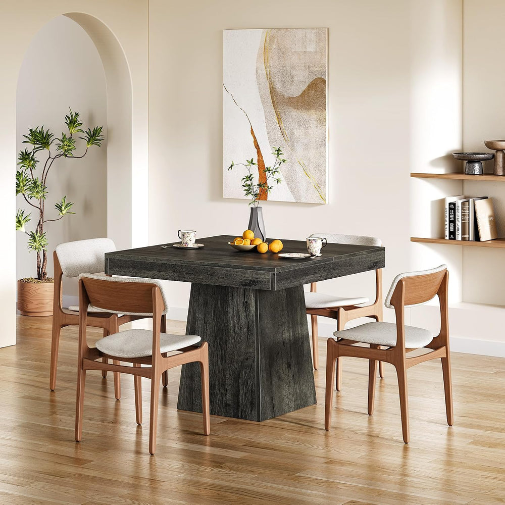 LITTLE TREE Dining Table for 4 People, 31.5-Inch Square Small Kitchen Table, ...
