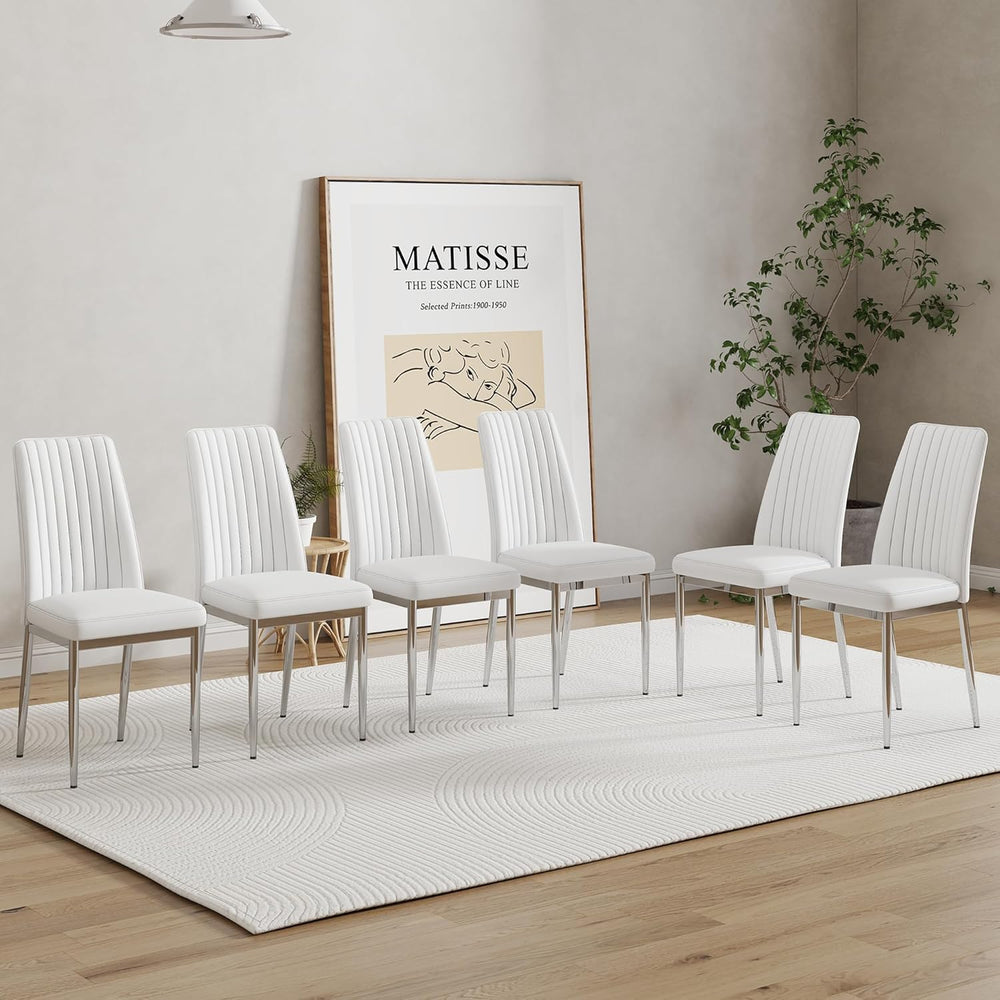 Modern Dining Chairs Set of 6,Dining Room Chairs Set of 6 with PU Leather and...