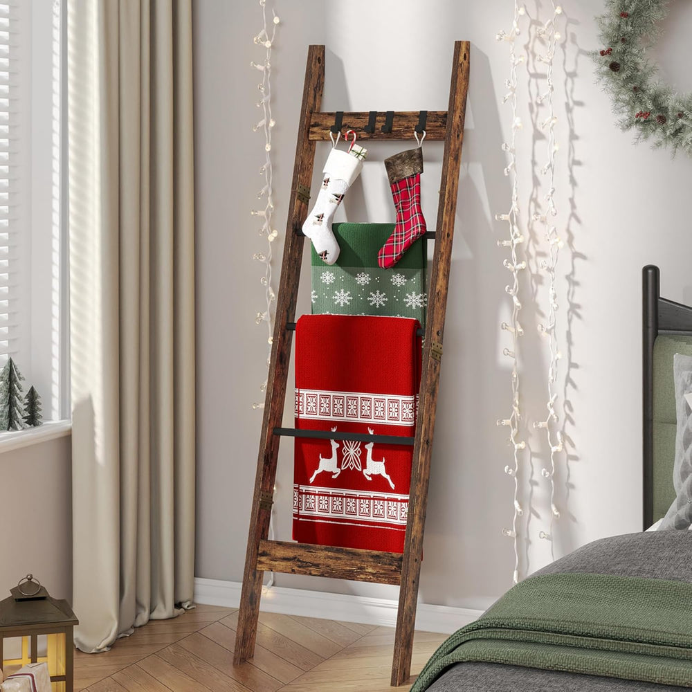 Hzuaneri Blanket Ladder for Living Room, Decorative Quilt Rack with 4 Removab...