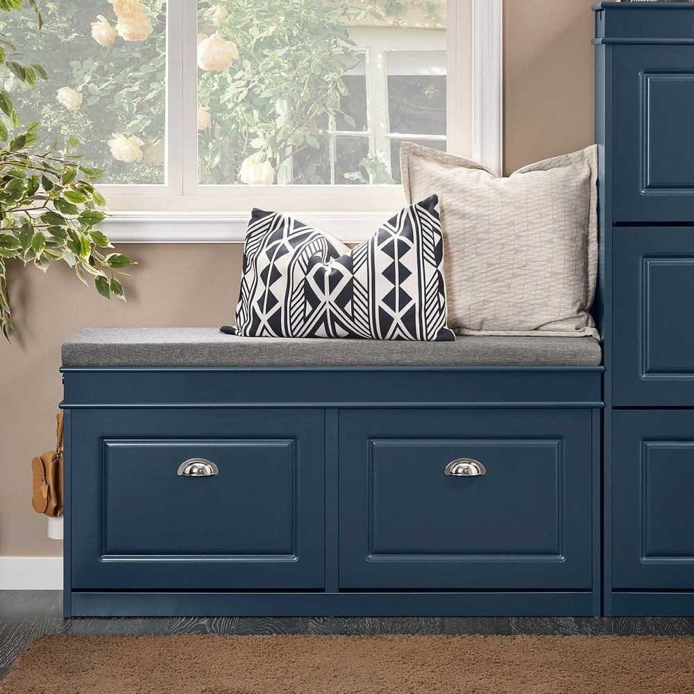 Haotian Shoe Storage Bench Entryway, Shoe Cabinet Bench with 2 Flip Drawers &...