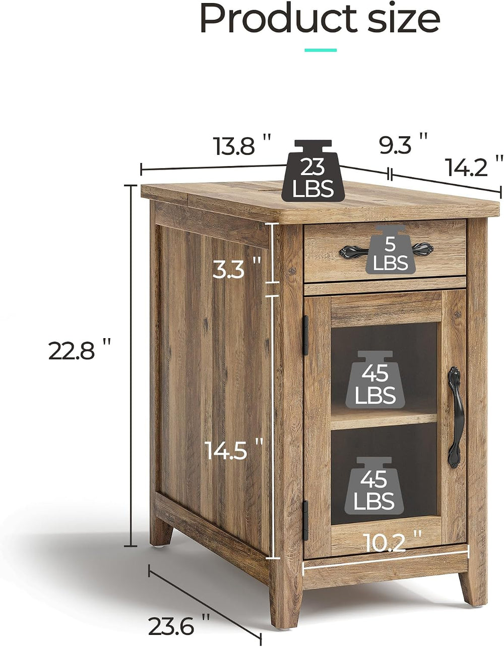 LINSY HOME Living Room Table Sets 4 Piece with TV Stand, Farmhouse TV Stand f...