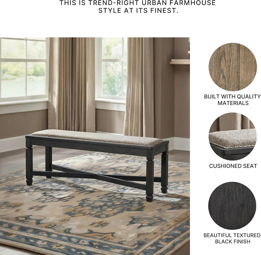 Signature Design by Ashley Tyler Creek Farmhouse Upholstered Dining Room Benc...