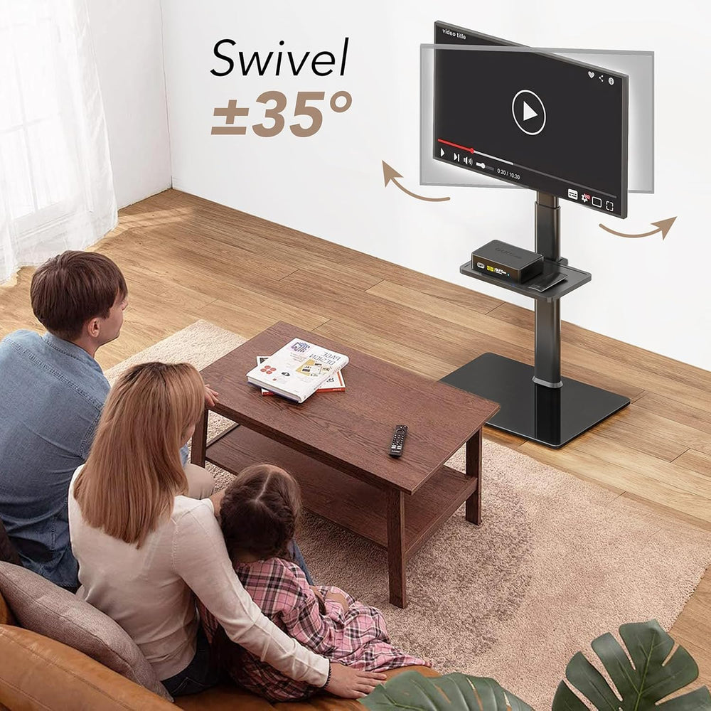 AX WABER Universal Floor TV Stand with Mount 70 Degree Swivel 9 Level Height ...