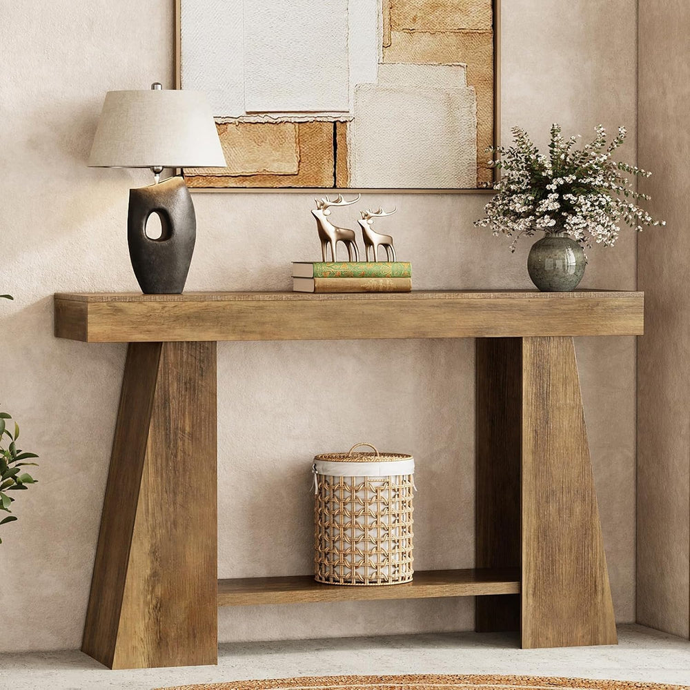 47.24" Farmhouse Entryway Console Table, Narrow Sofa Table Behind Couch,...