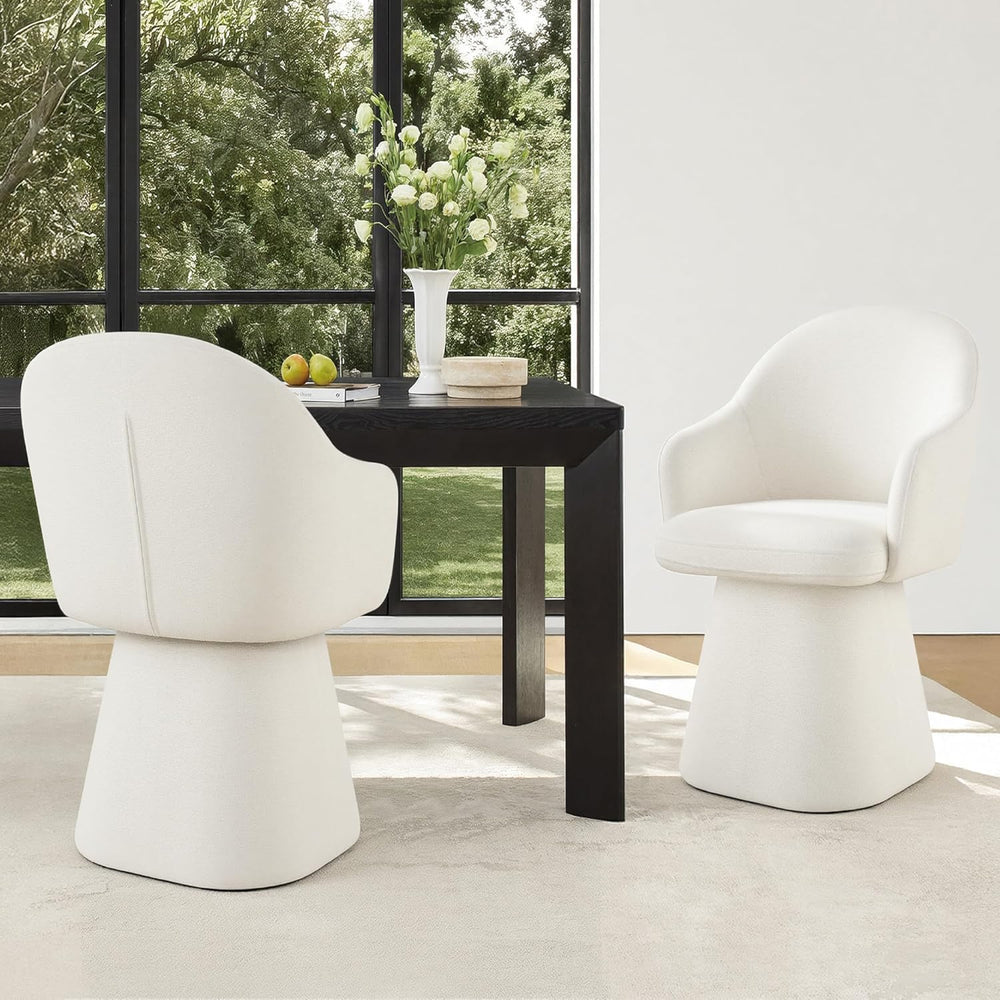 KISLOT Swivel Dining Chairs Set of 2, Upholstered Modern Barrel Dining Chairs...