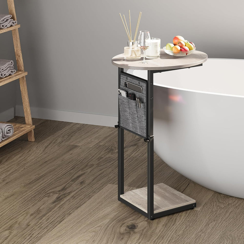 Vagusicc C Shaped End Table, Adjustable Height Small Side Table for Couch and...