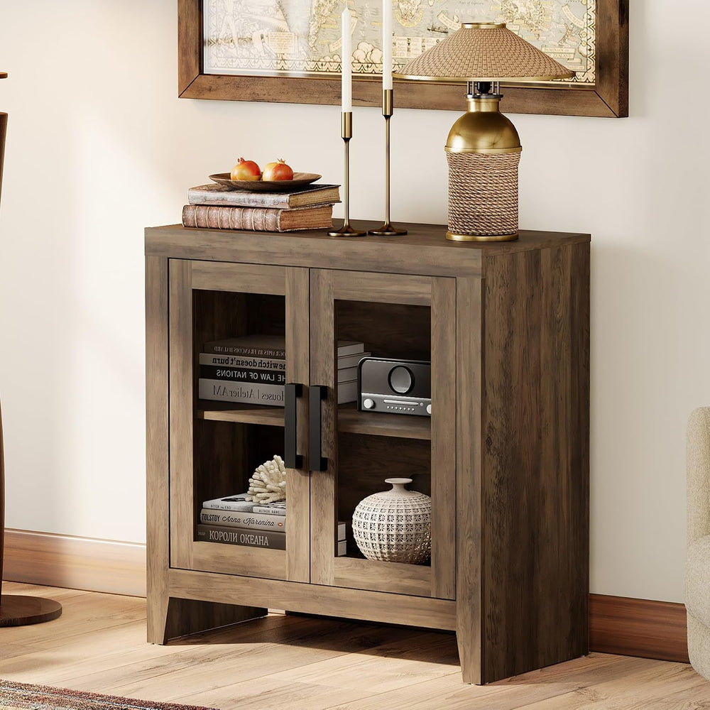 WAMPAT Buffet Cabinet with Storage, Kitchen Sideboard Cabinet with Glass Door...