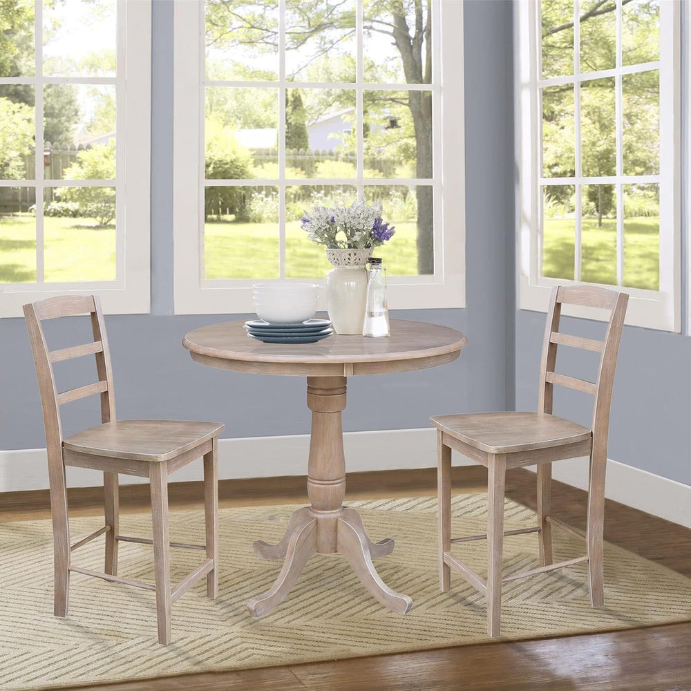 International Concepts 36" Round Top Pedestal Table-34.9" H, Washed...