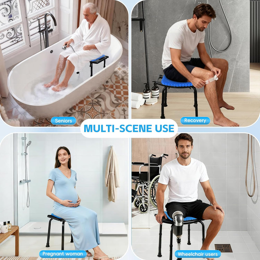 Onepeak Shower Stool for Inside Shower, Adjustable Height with Suction Feet, ...