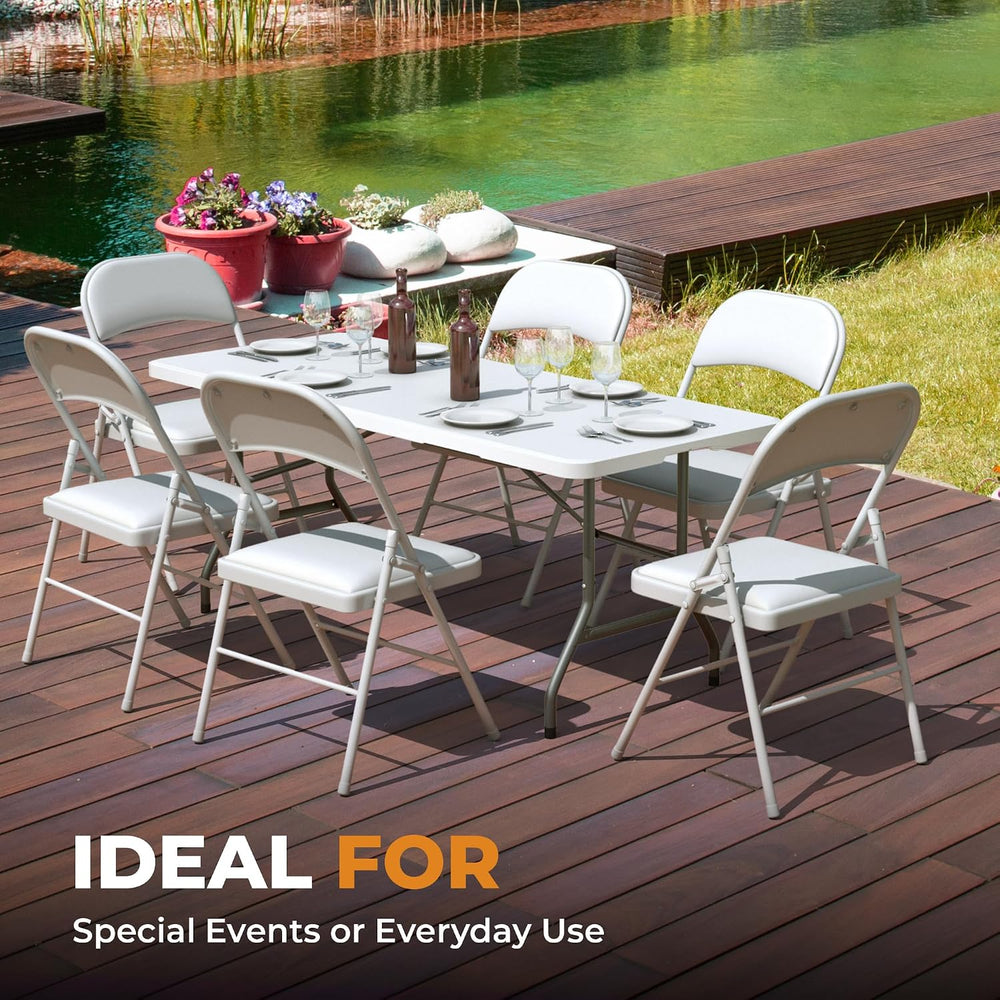 Our Modern Space 4 Pack Leather Chair | Foldable & Stackable | 350 lbs Ca...