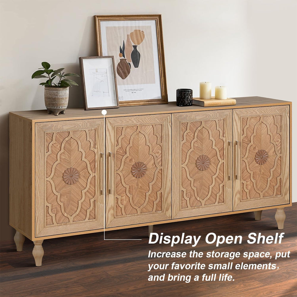 Sideboard Buffet 63" Credenzas for Living Room, Entryway Table with Stor...