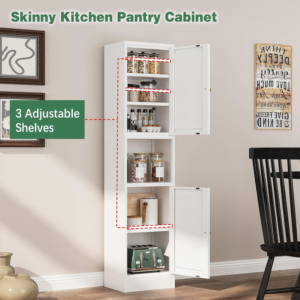 Bevivog Slim Kitchen Pantry Cabinet for Small Space, 67" Tall Narrow Sto...