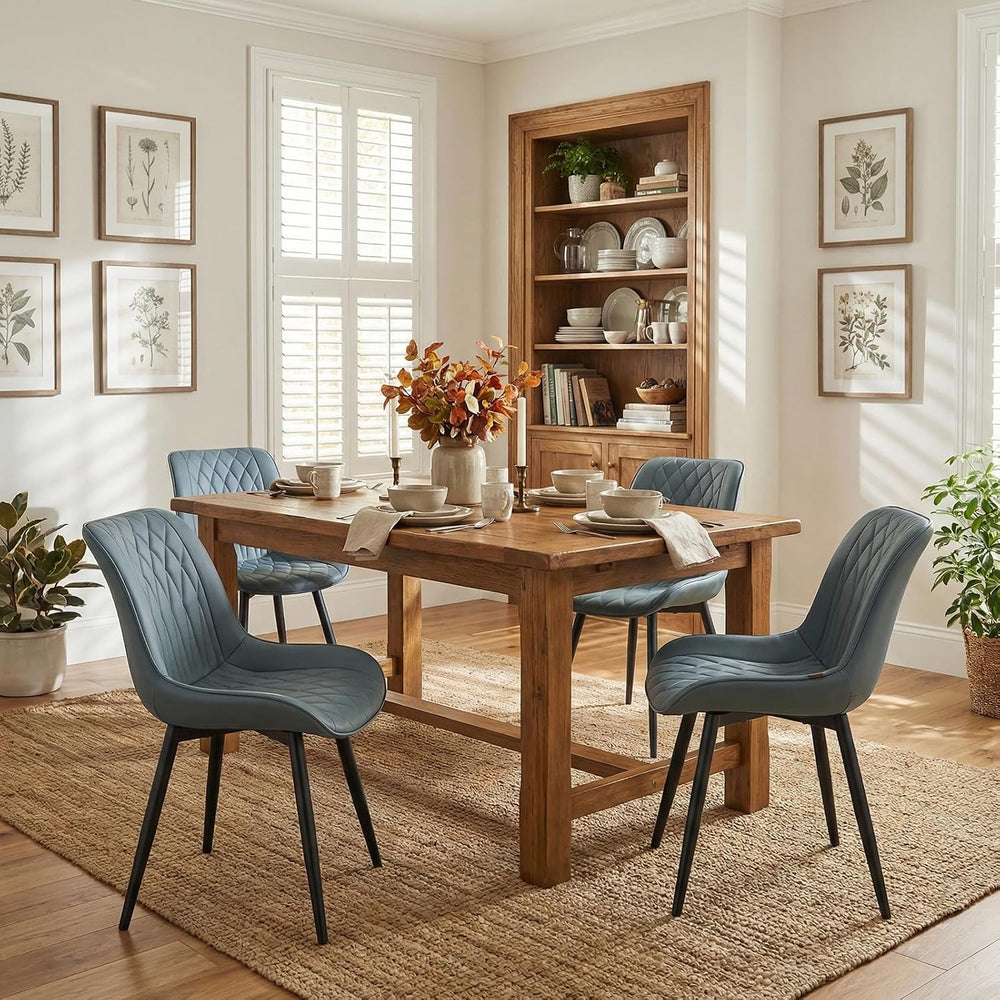 Rowill Dining Chairs Set of 2 Modern Faux Leather Kitchen Chairs with Thicken...