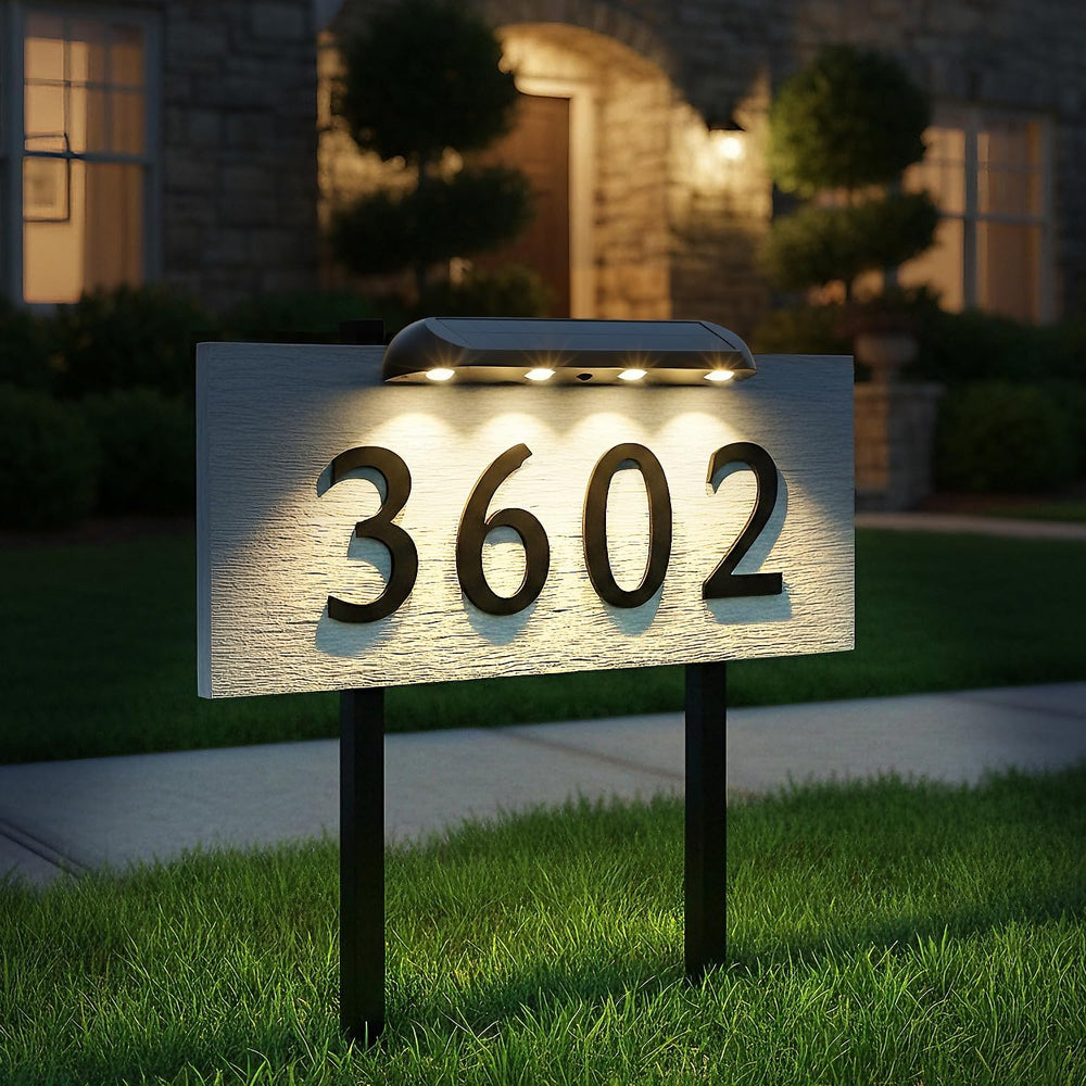 AGPTEK Solar Address Sign Light with 3 Color Temps (3000K/6000K) 2 Pack