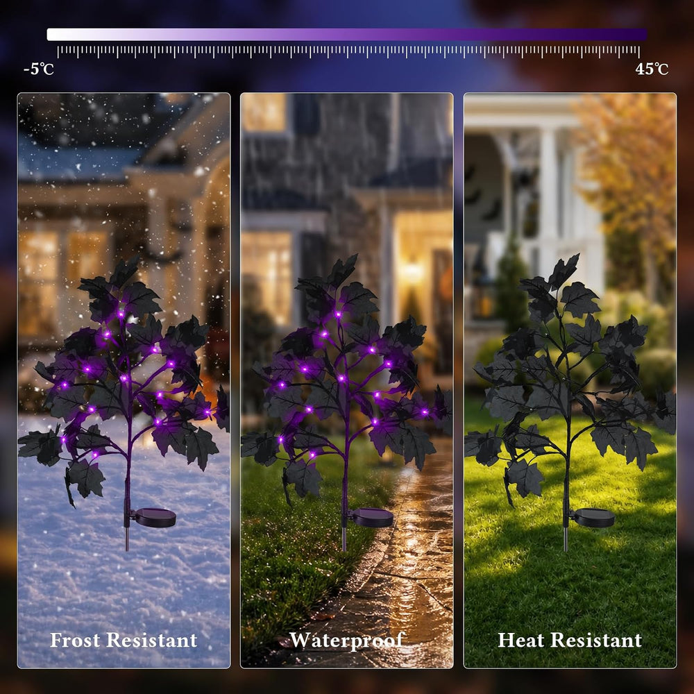 4 Pack Solar Halloween Outdoor Decorations Fall Solar Stake Lights
