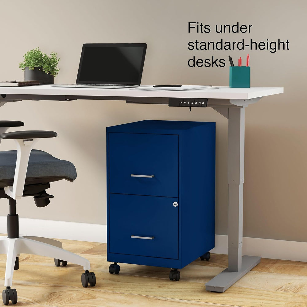 Staples 2-Drawer Vertical File Cabinet, Letter Size, Lockable, Blue | Mobile ...