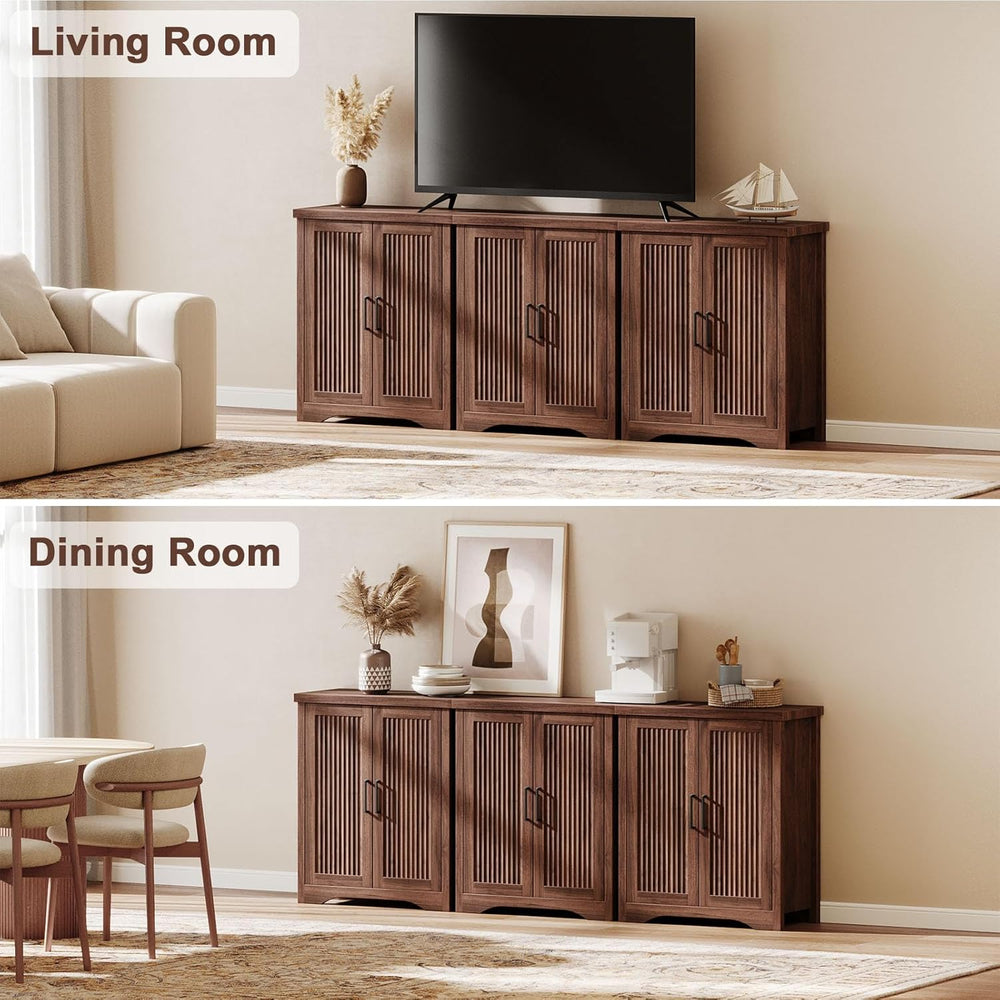 Memobarco Fluted Buffet Cabinet with Storage Accent Sideboard,Modern Credenza...