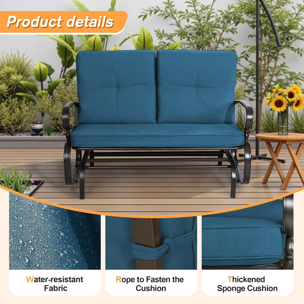 Incbruce Outdoor Swing Glider Rocking Chair Patio Bench for 2 Person, Garden ...