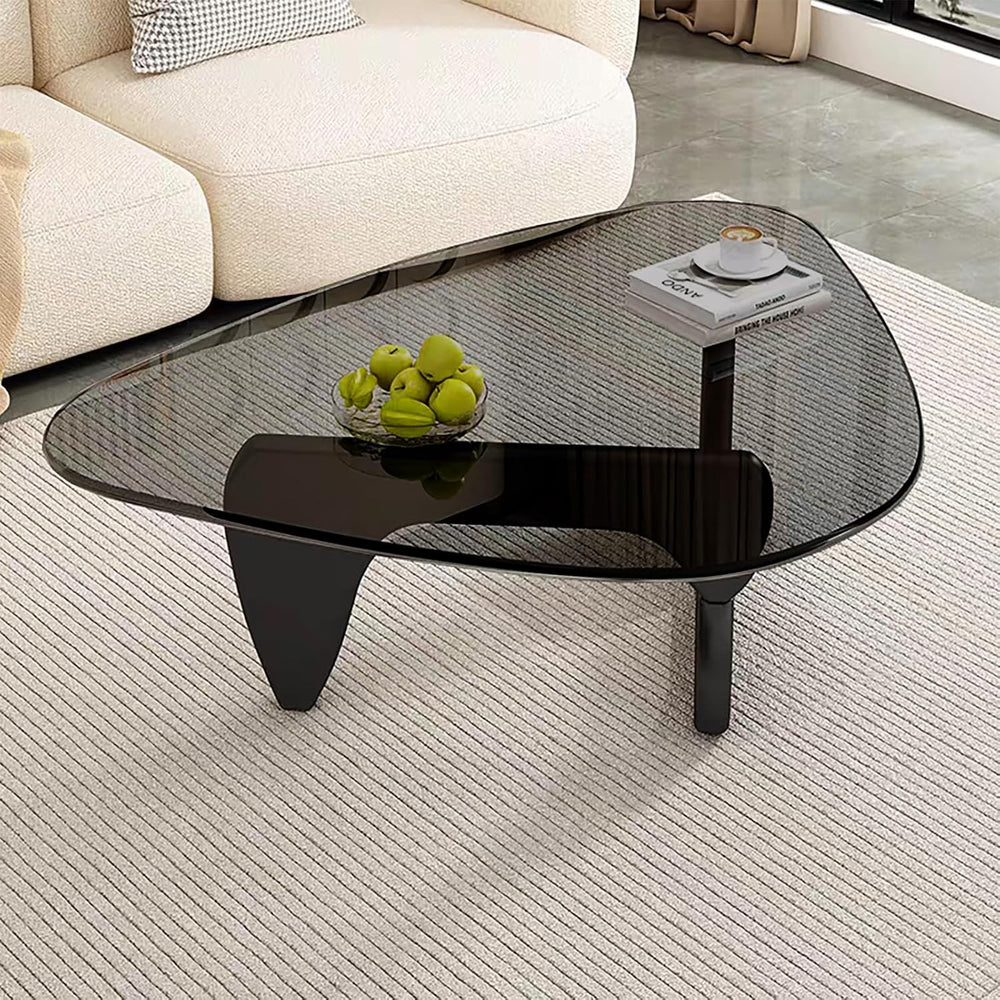 Modern Glass Coffee Table for Living Room, Mid Century Coffee Table, Small Co...