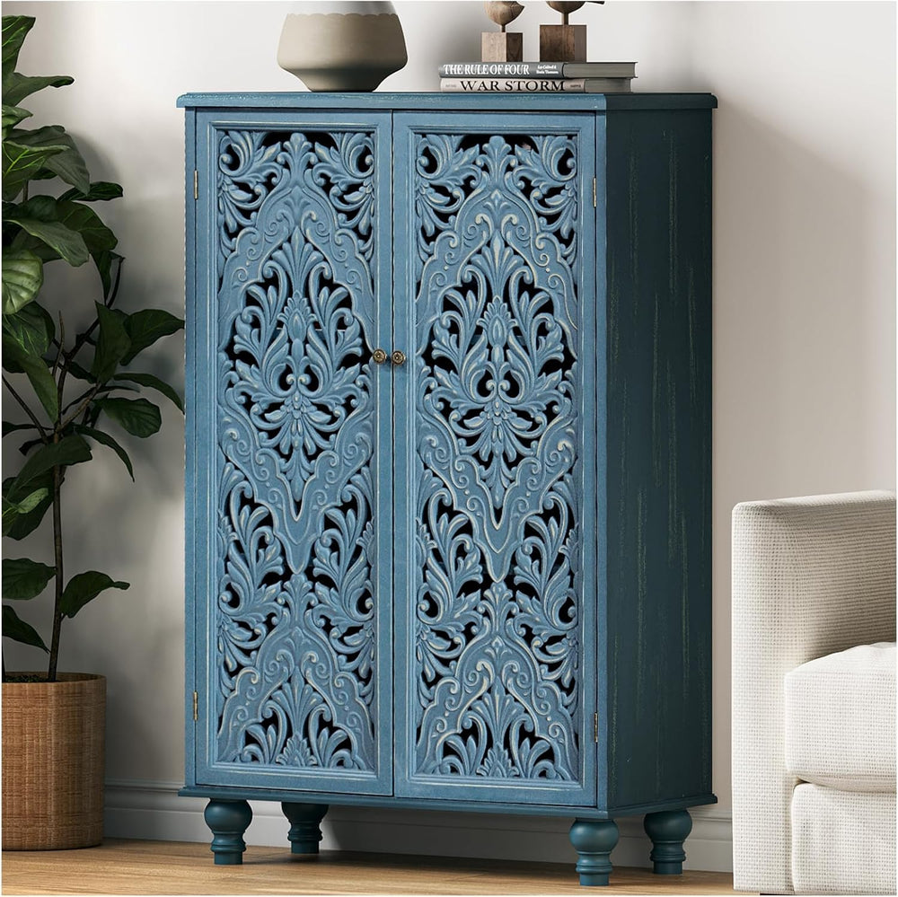 JOINICE 47" Tall Accent Cabinet with Doors & Storage for Living Room...