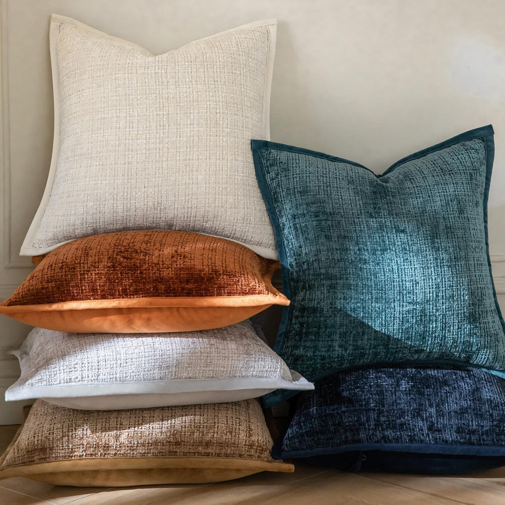 Yaertun Pack of 2 Chenille Textured Decorative Throw Pillow Covers Accent Sol...