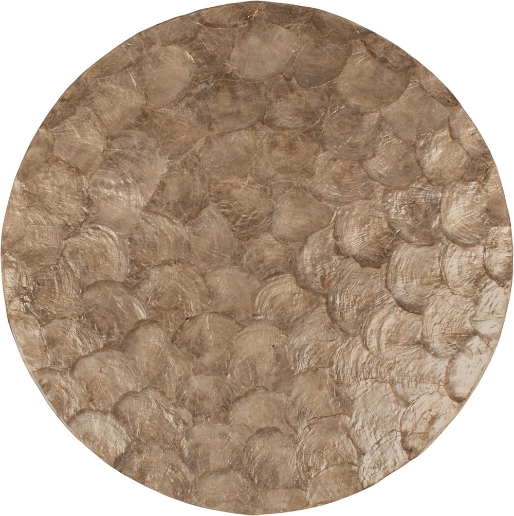 East at Main Capiz Shell Side Table – Tea Brown Accent Table, Small Decorativ...