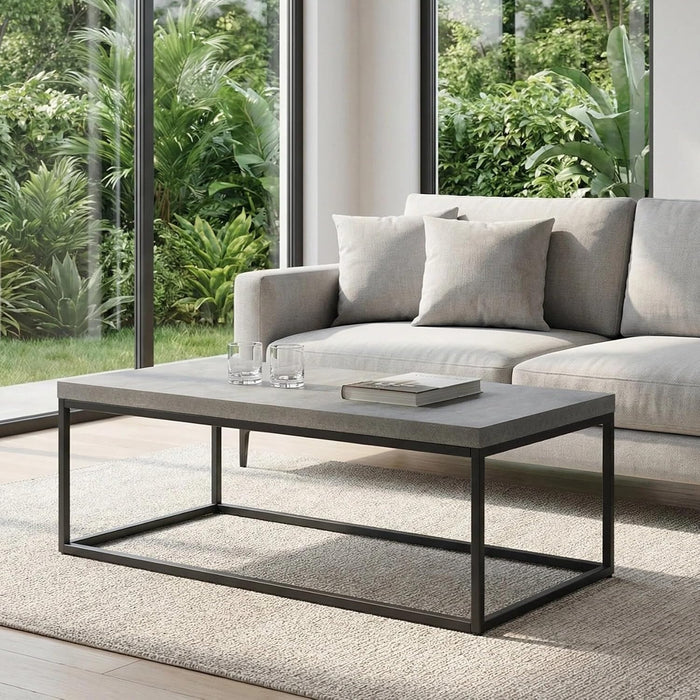 CENSI 47-Inch Grey Marble Accent Coffee Table/Center Table