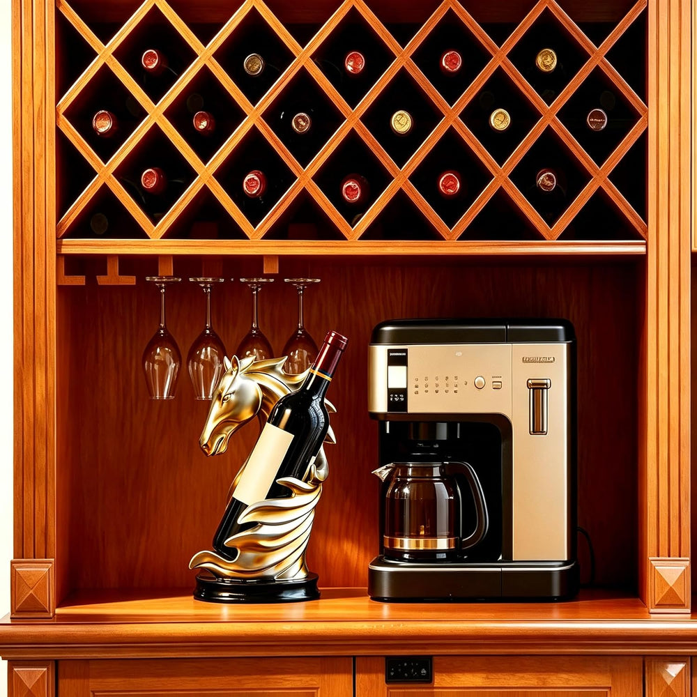 XINXUAN Wine Holder Countertop, Horse Head Wine Racks Decor for Bar Decoratio...