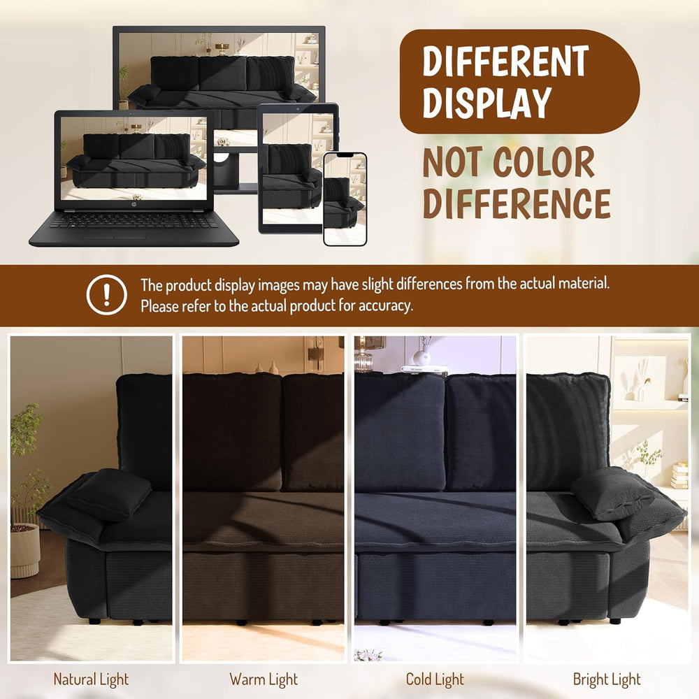 94.5" Pull Out Couch King Size, Futon Sofa Bed, 3-in-1 Convertible Sleep...