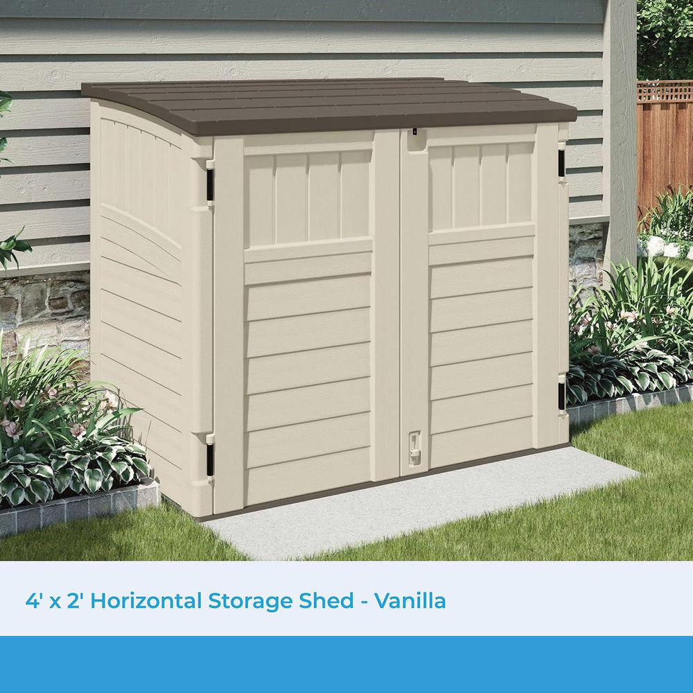 Suncast 34 Cu Ft Capacity Horizontal Outdoor Storage Shed