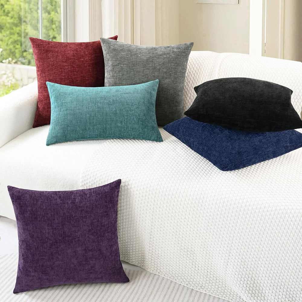 CaliTime Decorative Couch Throw Pillow Covers 18 X 18 Inches Black