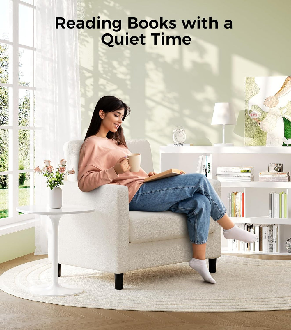 Welzona Sofa Accent Chair, 33" Reading Chair, Comfy Teddy Arm Chairs | C...