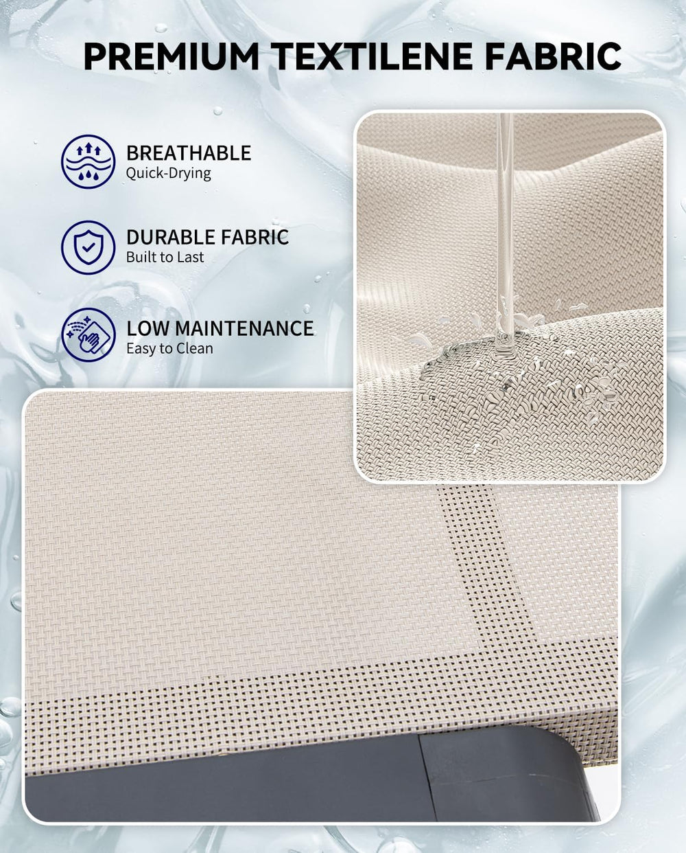 Aluminum Chaise Lounge Chair Outdoor, Foldable Patio Lounge Chair Assemble-Fr...
