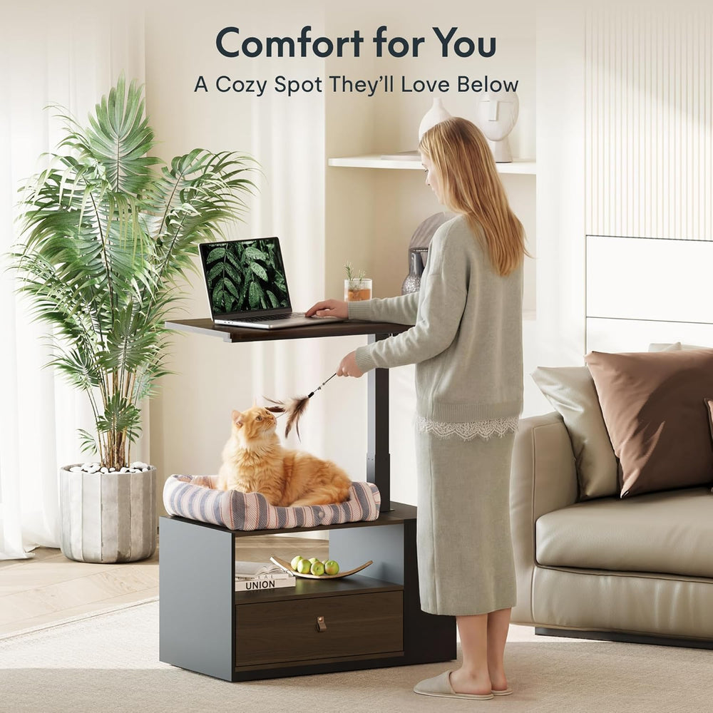 FLEXISPOT H7 CAB End Table with Drawers Storage,Narrow Side Table Nightstand ...