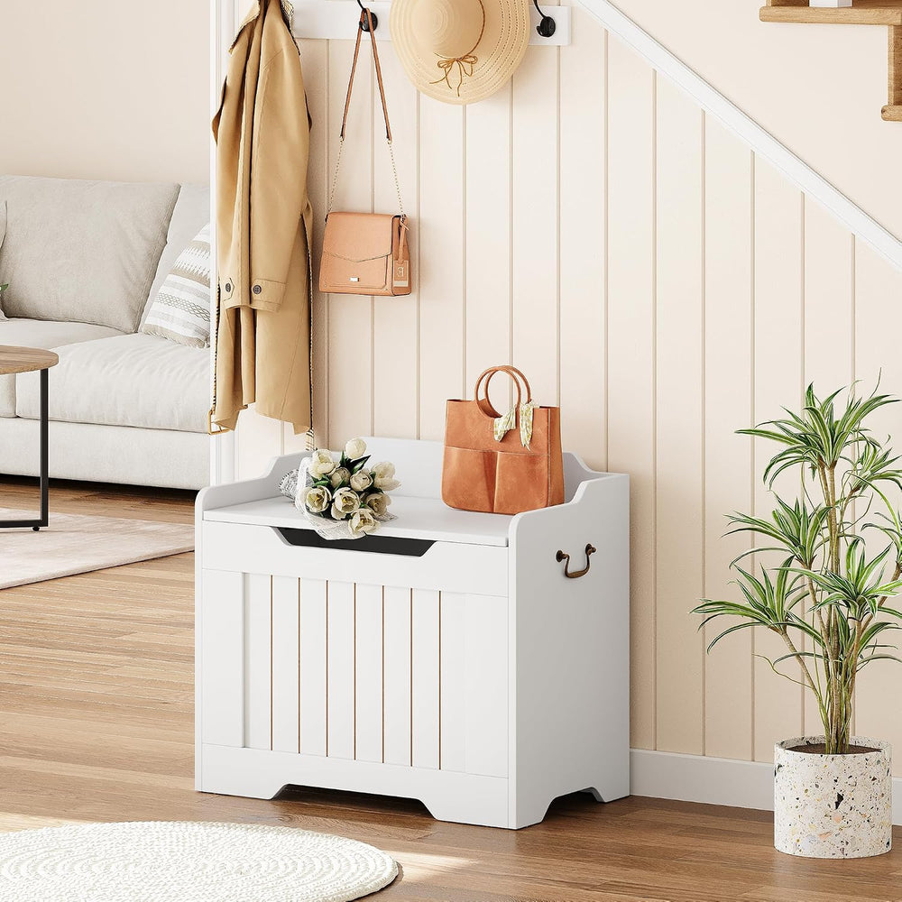 Garvee Storage Chest, 24.8" Wooden Storage Bench with Safety Hinge, Flip...