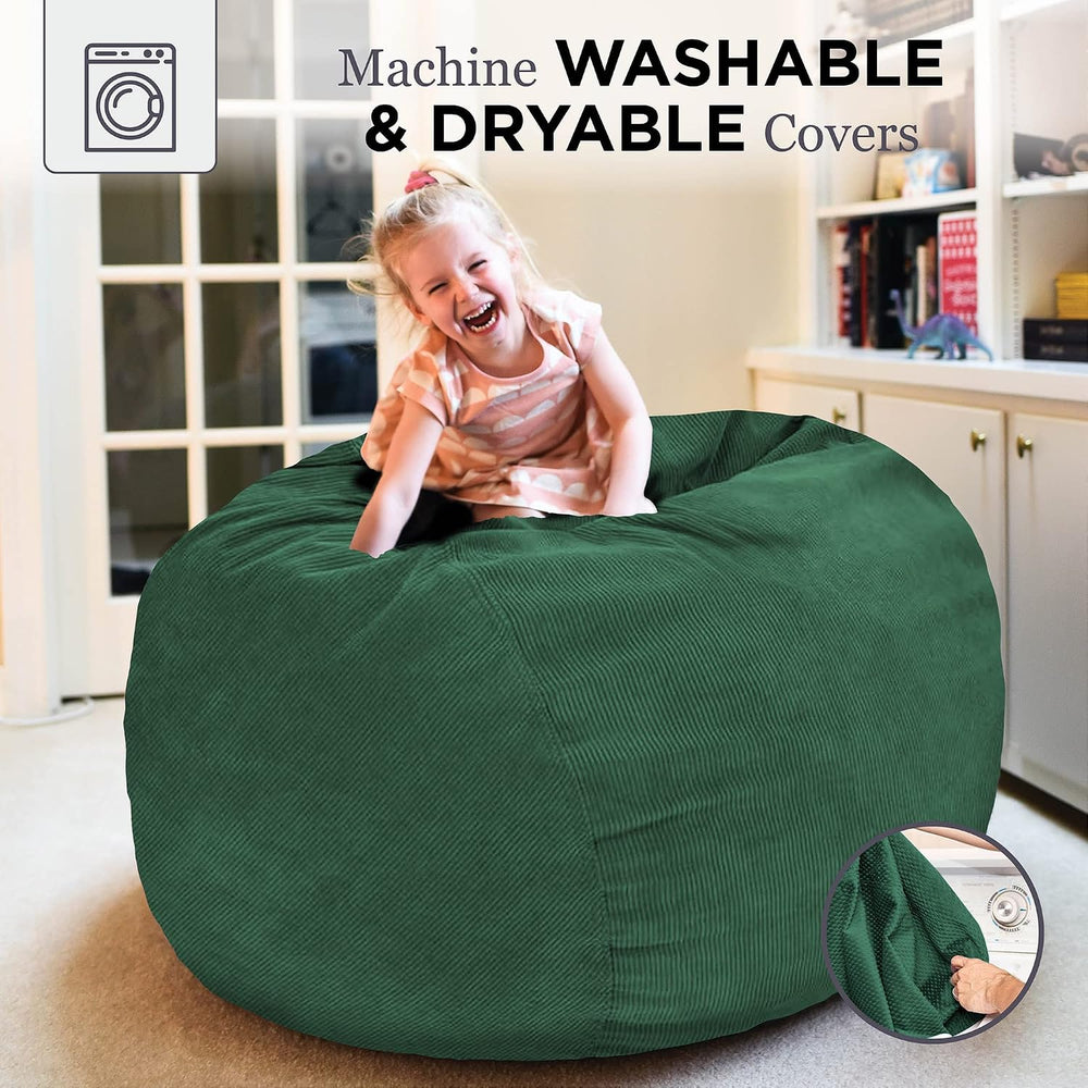 CordaRoy's Corduroy Bean Bag Chair, Convertible Chair Folds from Bean Bag...
