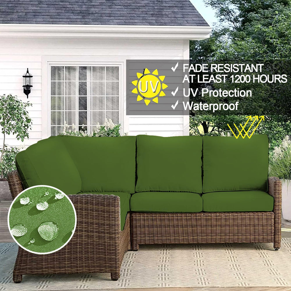 VAKADO Outdoor Patio Furniture Chair Cushion Replacement Covers Set of 4 Wate...