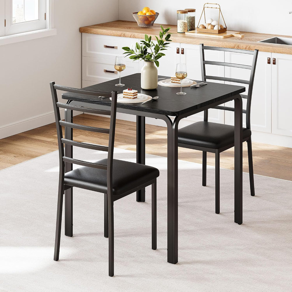 GarveeHome 3-Piece Kitchen Dining Room Table Chair Set for Small Space, Indoo...