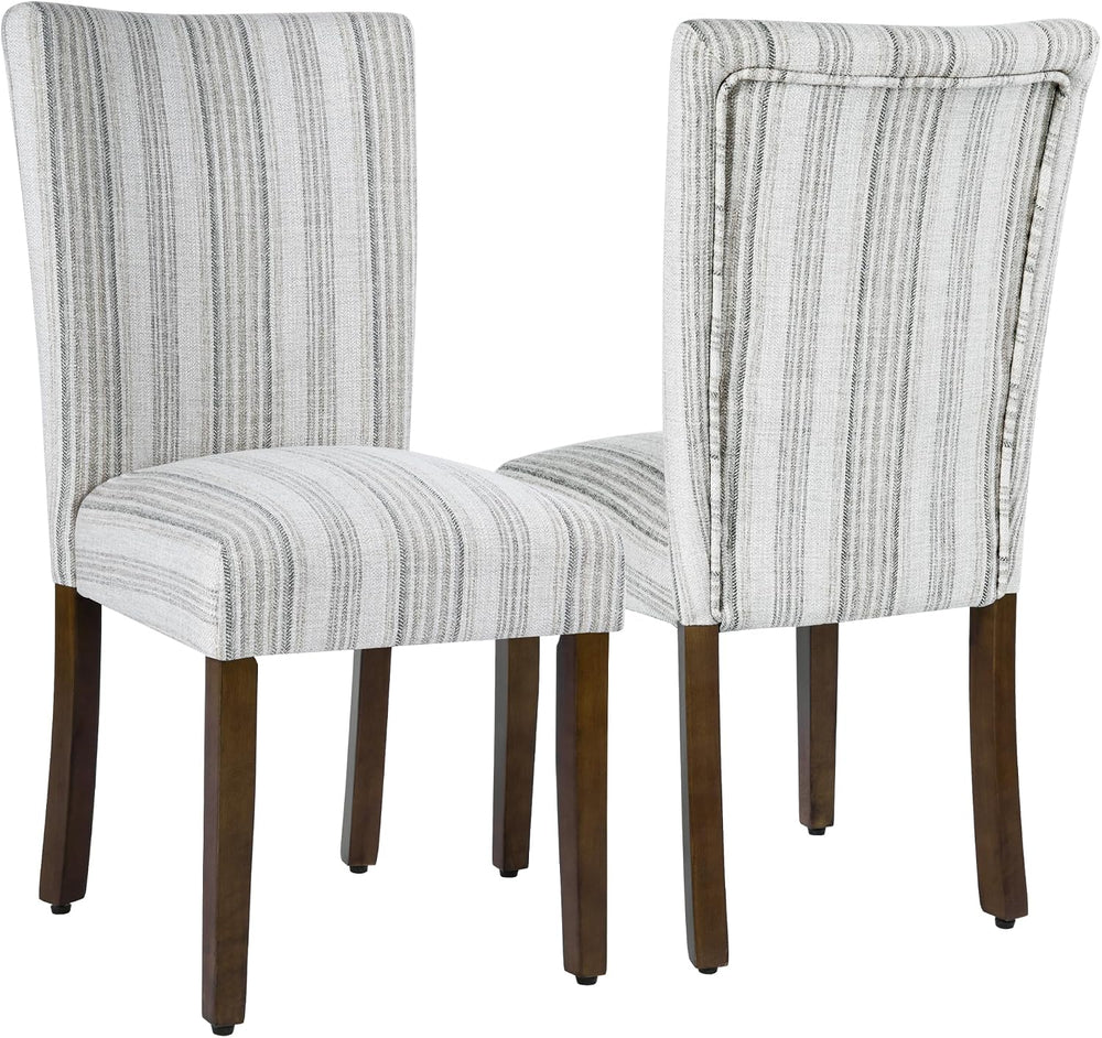HomePop Parsons Dining Chair - Gray Striped Pattern (Set of 2)