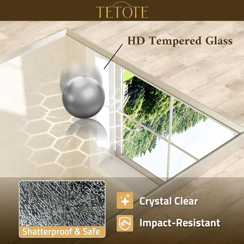 TETOTE Brushed Nickel Bathroom Mirror 24" x 30" Rectangle Beveled F...