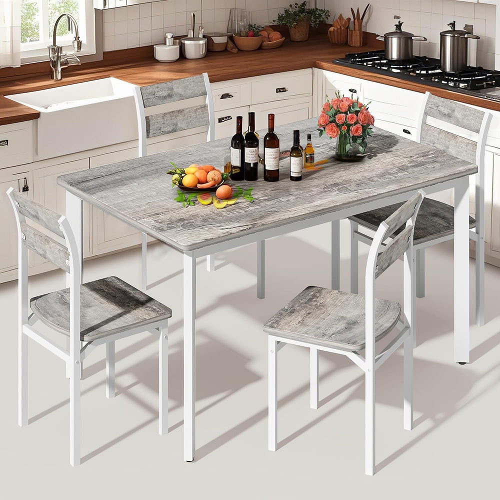 DKLGG Dining Room Table Set for 4 Farmhouse 5 Piece Dining Table Set, Small K...