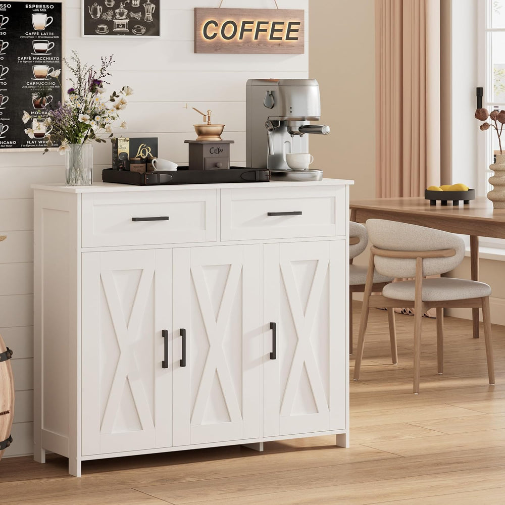 Coffee Bar Storage Cabinet with Drawers, Kitchen Buffet Cabinet