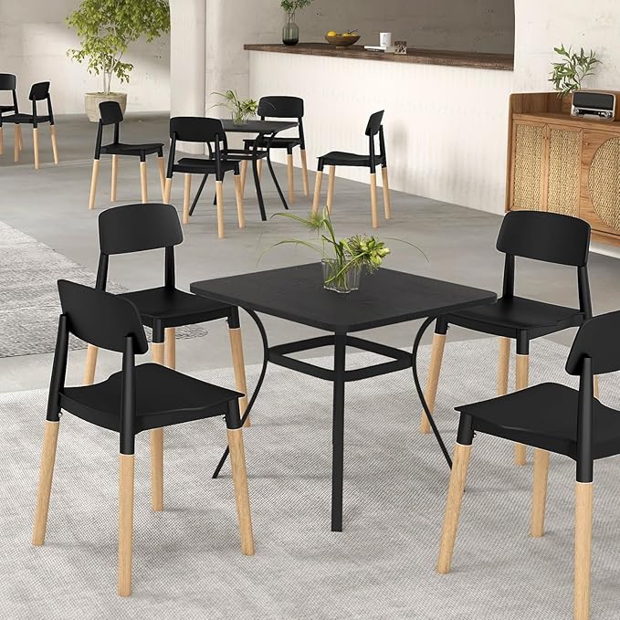 Giantex Modern Dining Chairs Set of 4, Plastic Dining Side Chair Set w/Sturdy...