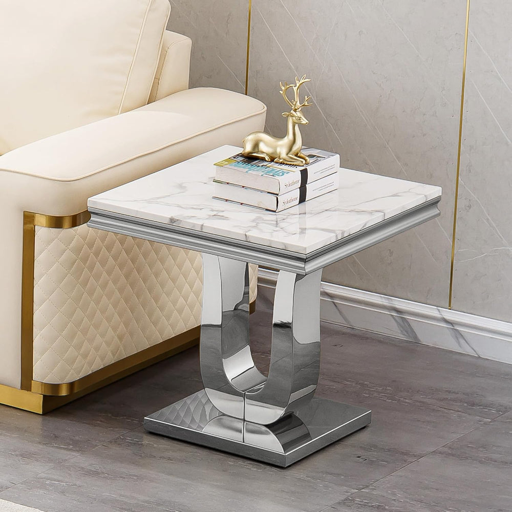 Modern Coffee Table Set of 4, 4-Piece Modern Marble Living Room Table Set Con...