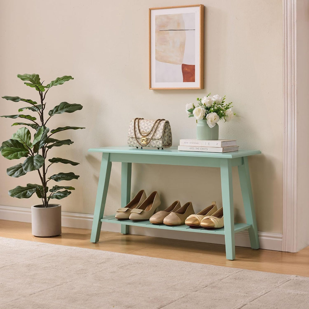 Kings Brand Furniture Delphi Wood Entryway Bench with Storage Shelf – Modern ...