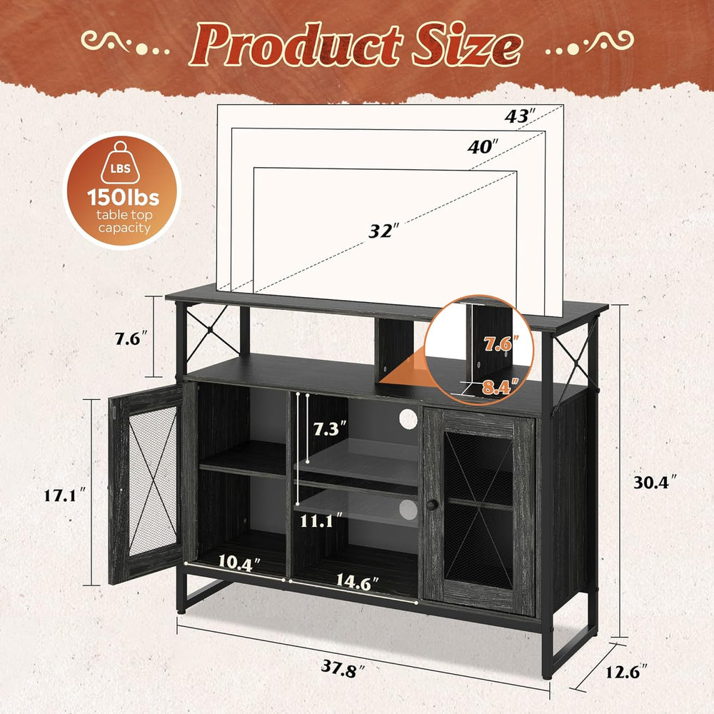 WLIVE TV Stand for 43 Inch TV, Small Entertainment Center with Storage Cabine...