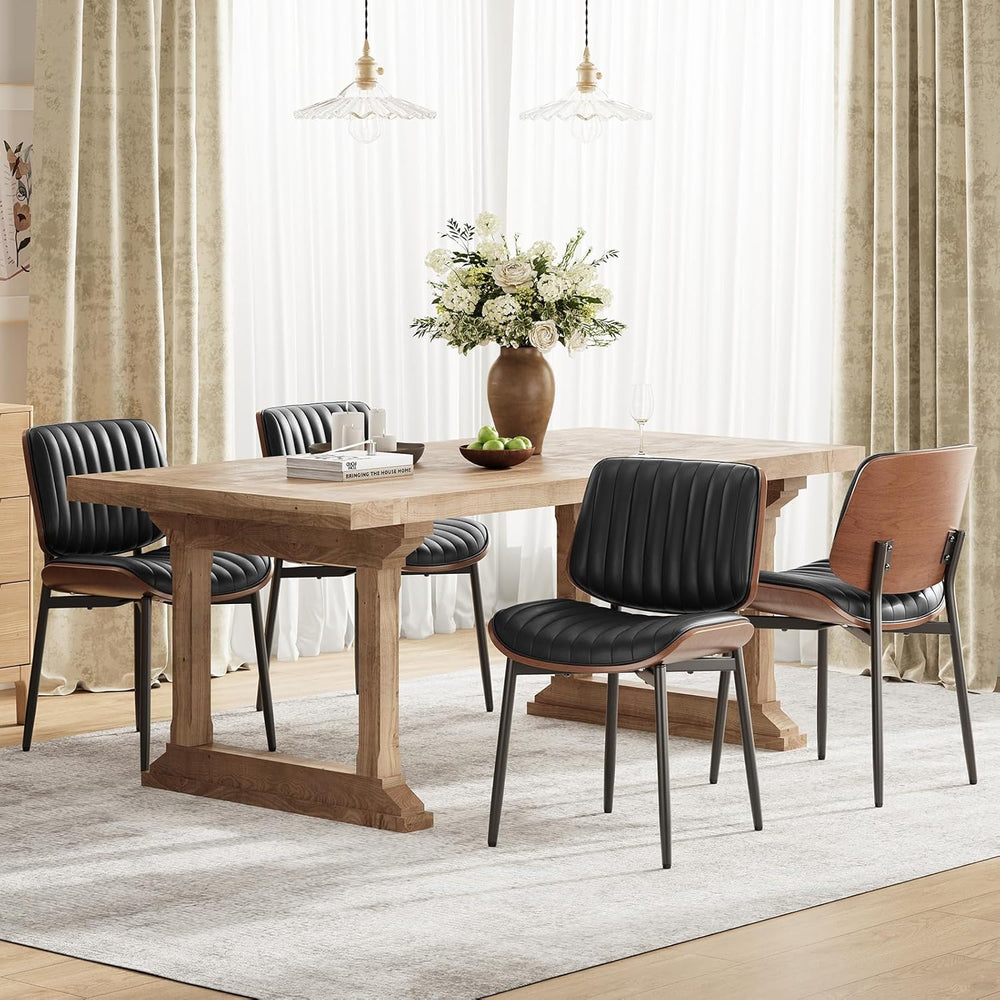 MALOL Leather Dining Chairs Set of 2, Modern Upholstered Dining Room Kitchen ...
