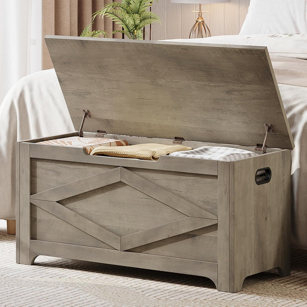 GAOMON Storage Chest, Wooden Storage Bench, Modern Style Lift-Top Shoes Bench...
