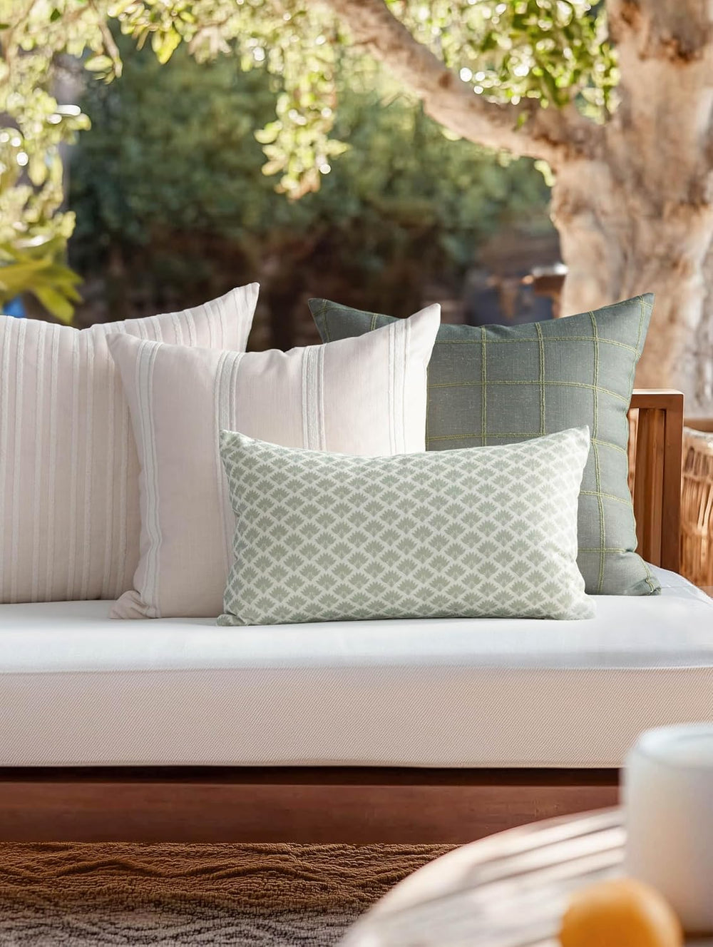 Crumbs Home Modern Farmhouse Fall Linen Indoor Outdoor Throw Pillow Cover Onl...